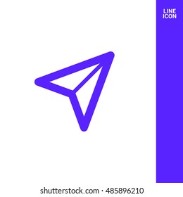 Send vector minimal single flat icon. Plane line vector icon for websites and mobile minimalistic flat design.