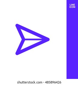 Send vector minimal single flat icon. Plane line vector icon for websites and mobile minimalistic flat design.