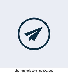 Send vector minimal single flat icon. Plane line vector icon for websites and mobile minimalistic flat design.