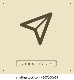 Send vector minimal single flat icon. Plane line vector icon for websites and mobile minimalistic flat design.