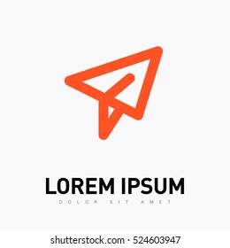 Send vector minimal single flat icon. Plane line vector icon for websites and mobile minimalistic flat design.