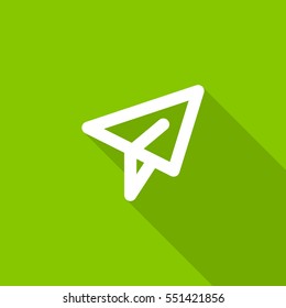 Send vector minimal single flat icon. Plane line vector icon for websites and mobile minimalistic flat design.