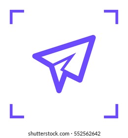 Send vector minimal single flat icon. Plane line vector for websites and mobile minimalistic design.