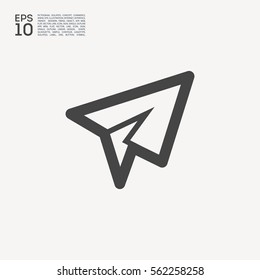Send vector minimal single flat icon. Plane line vector icon for websites and mobile minimalistic flat design.