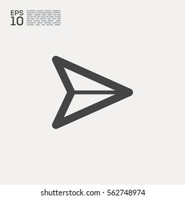 Send vector minimal single flat icon. Plane line vector icon for websites and mobile minimalistic flat design.