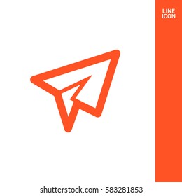 Send vector minimal single flat icon. Plane line vector icon for websites and mobile minimalistic flat design.