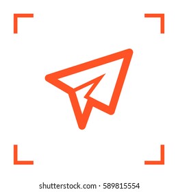 Send vector minimal single flat icon. Plane line vector icon for websites and mobile minimalistic flat design.
