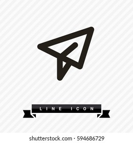 Send vector minimal single flat icon. Plane line vector icon for websites and mobile minimalistic flat design.