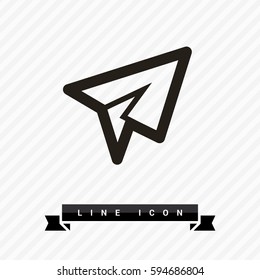 Send vector minimal single flat icon. Plane line vector icon for websites and mobile minimalistic flat design.