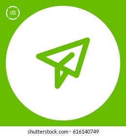 Send vector minimal single flat icon. Plane line vector icon for websites and mobile minimalistic flat design.