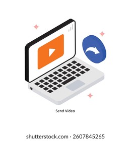 Send Video Concept isometric Style Illustrations. Eps 10 File 