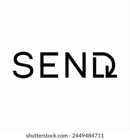 "Send" word design with arrow on letter D.