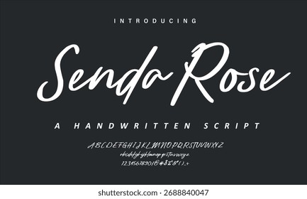 SendaRose, A handwritten Script font. Featuring a Sleek typeface