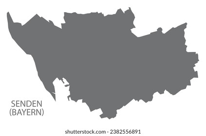 Senden in Bavaria German city map grey illustration silhouette shape