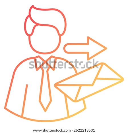 Sender icon represented by Sender symbol gradient style.