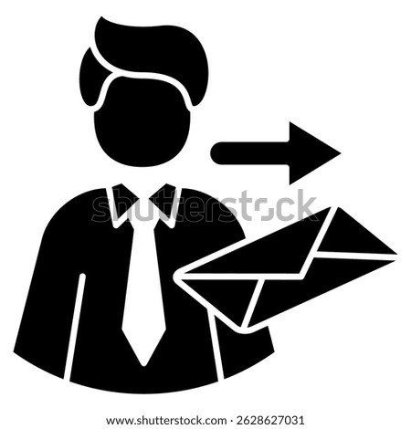 Sender icon represented by Sender symbol Black Filled style.