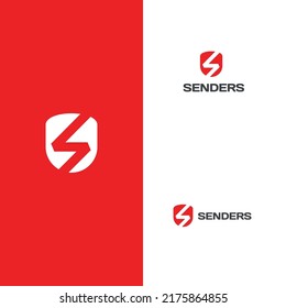 Senders - Letter S Logo template is in Shield and S Shape.