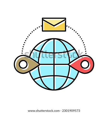 sending abroad color icon vector. sending abroad sign. isolated symbol illustration