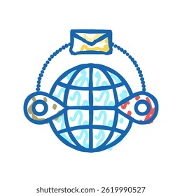 enviando para o exterior ícone doodle esboço vetor. enviando símbolo para o exterior. ilustração de símbolo isolado