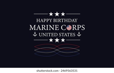 Sending Birthday Wishes to the United States Marine Corps through Flag Text Design