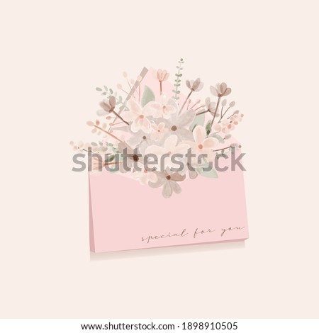 sending bouquet flower message in envelope special for you