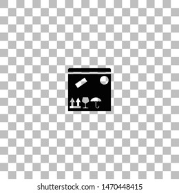 Sending Box. Black flat icon on a transparent background. Pictogram for your project