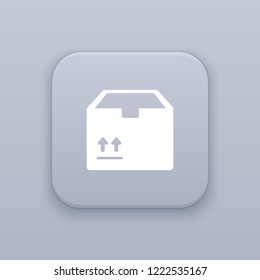 Sending, Box button, best vector on a gray background