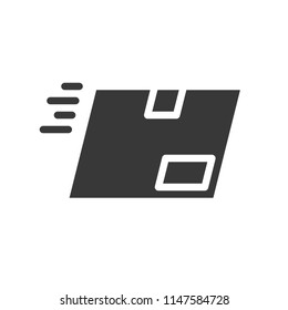 sending box ems, shipping and delivery concept set, glyph icon