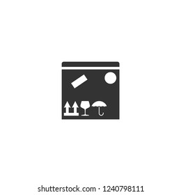 Sending Box. Icon Flat