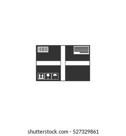 Sending Box icon flat. Illustration isolated vector sign symbol