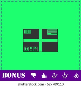 Sending Box icon flat. Simple vector symbol and bonus icon