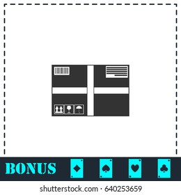 Sending Box icon flat. Simple vector symbol and bonus icon