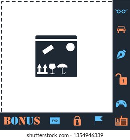 Sending Box. Perfect icon with bonus simple icons