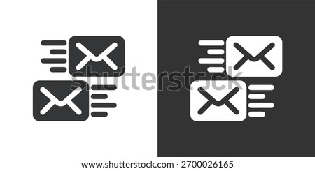 Sending bulk messages icon. Solid glyph series icon