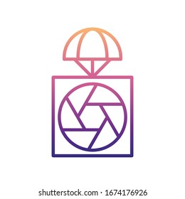 enviar con cámaras icono nolan. Línea delgada simple, contorno vectorial de iconos de drones para ui y ux, sitio web o aplicación móvil