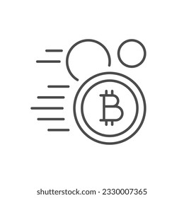 Sending cryptocurrency line outline icon