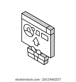 sending digital gift isometric icon vector. sending digital gift sign. isolated symbol illustration