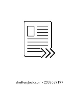 Sending document icon. Vector illustration. EPS 10.