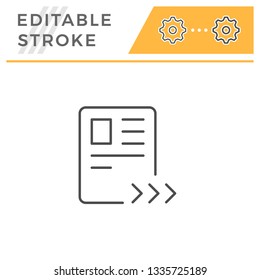 Sending document line icon