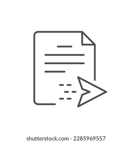 Sending document line outline icon