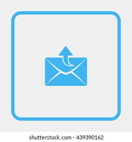 Sending email, envelope icon.