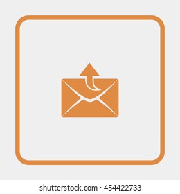 Sending email, envelope icon.