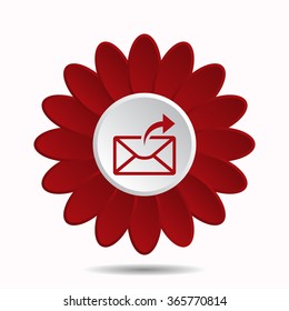 Sending email, envelope icon, vector illustration. Modern design. Flat design style
