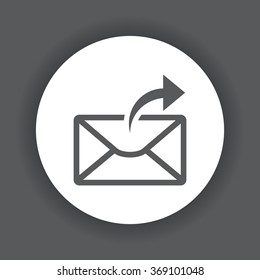 Sending email, envelope icon, vector illustration. Modern design. Flat design style
