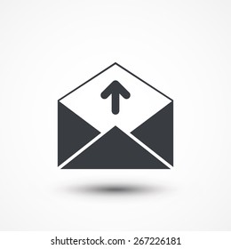 Sending email, envelope, vector illustration icon.