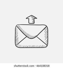 Senden von E-Mail-Sketch-Symbol für Web-, Mobil- und Infografiken. Handgezeichnete Vektorsymbol einzeln.