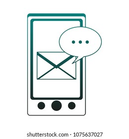 Sending email from smartphone on blue lines
