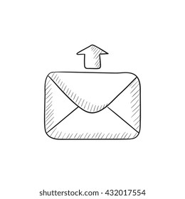 Sending email vector sketch icon isolated on background. Hand drawn Sending email icon. Sending email sketch icon for infographic, website or app.