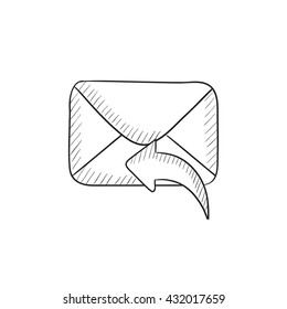 Sending email vector sketch icon isolated on background. Hand drawn Sending email icon. Sending email sketch icon for infographic, website or app.