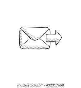 Sending email vector sketch icon isolated on background. Hand drawn Sending email icon. Sending email sketch icon for infographic, website or app.